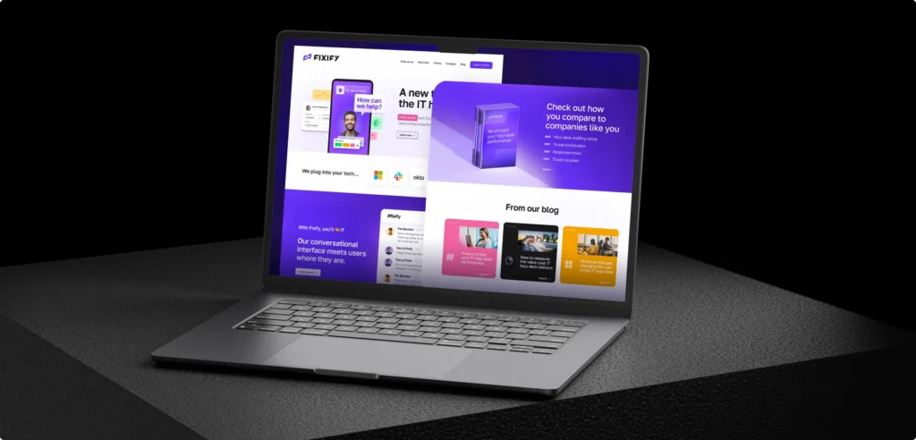 Fixify website mockup on laptop