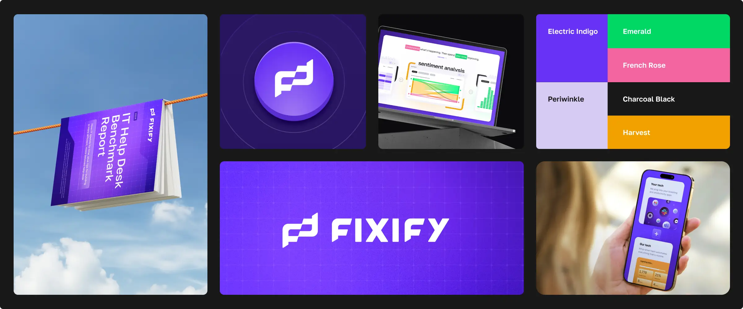 Grid of Fixify brand elements